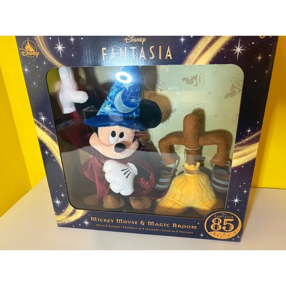Disney Fantasia Mickey Mouse/Magic Broom 85th Anniversary Plush Toy NIB